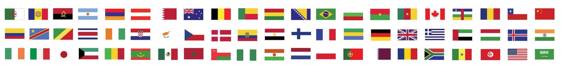 Shipping countries flags